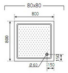 Поддон OLIMPIC NOVELLINI квадратный 80х80х4,5см белый (без сифона)